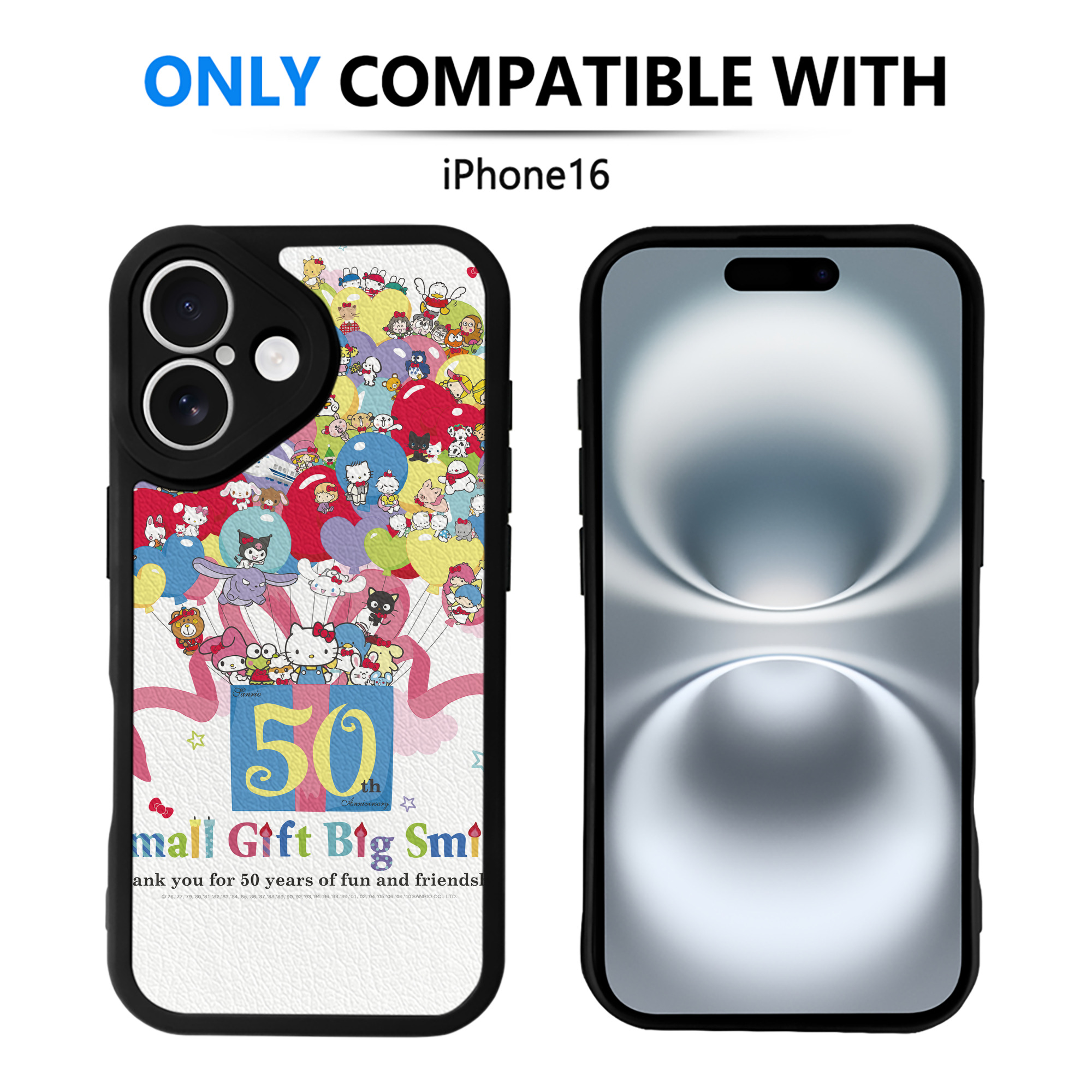 （画像用） Hello Kitty ハローキティ 【iPhone 16シリーズ対応】シリコンスマホケース（レザー調） 材質：シリコン